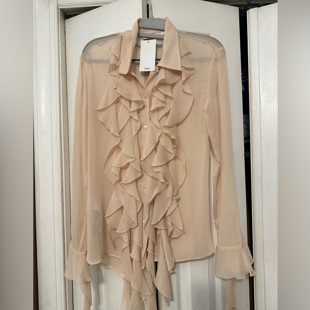 RUFFLED CHIFFON SHIRT